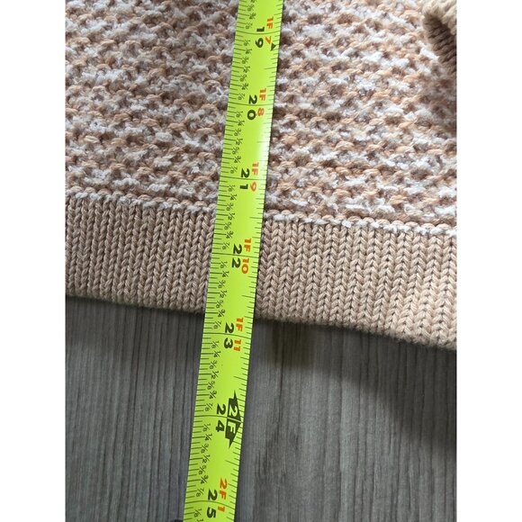 Loft Petites Womens Textured Knit Cardigan Beige Long Sleeve Sweater Size MP - Picture 8 of 8